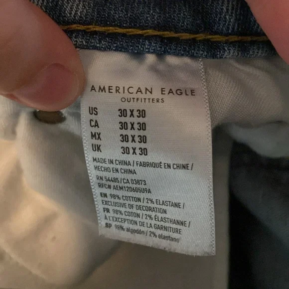 Men’s skinny fit American eagle blue jeans - Picture 3 of 4